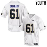 Notre Dame Fighting Irish Youth Colin Grunhard #61 White Under Armour Authentic Stitched College NCAA Football Jersey FND5399EI